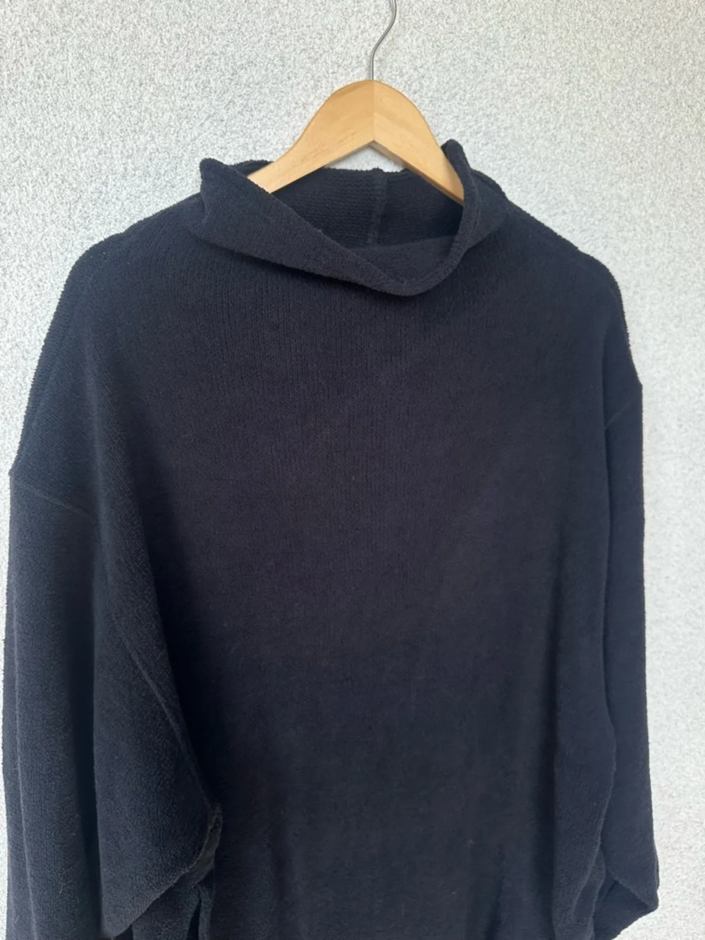 FP Beach Free People Oversized Cowl Neck Sweater Dress Tunic Large Black - Picture 2 of 5